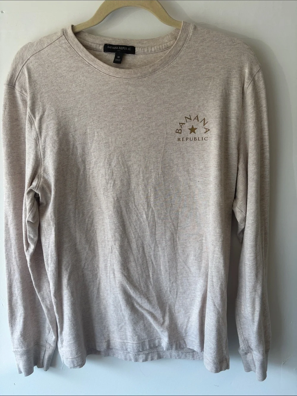 Banana Republic Beige Crewneck Sweatshirt with Subtle Logo